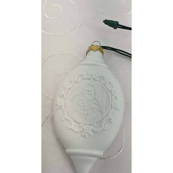 Porcelain Ornament By Roman 1982 Virgin Mary Relief Design White - Picture 3 of 5